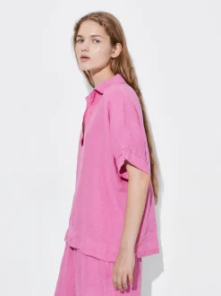 PARFOIS Kleider>100% Leinenhemd Rosa