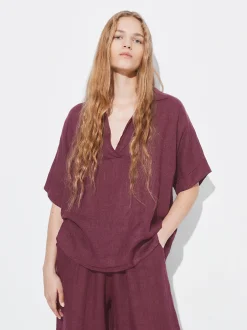 PARFOIS Röcke und Shorts>100% Leinenhemd Bordeaux