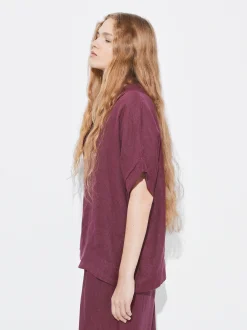 PARFOIS Röcke und Shorts>100% Leinenhemd Bordeaux