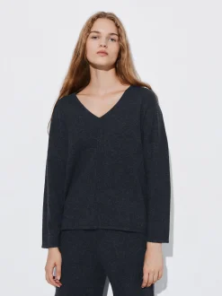PARFOIS Lange Halsketten>100% Strickpullover Grau