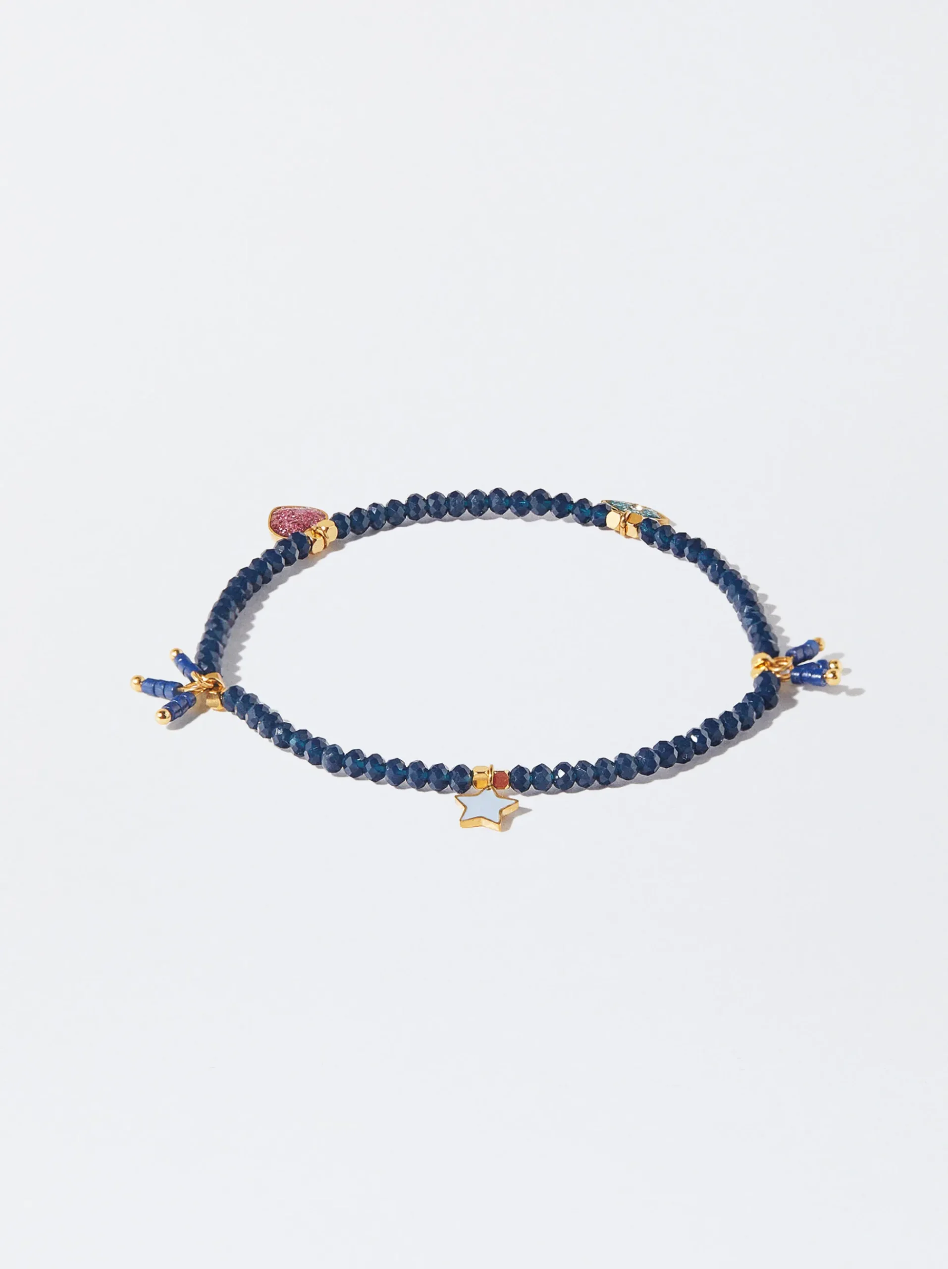 PARFOIS Ohrringe>Armband Aus Stahl Mit Charms Marineblau