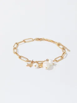 PARFOIS Ohrringe>Armband Aus Stahl Mit Charms Golden