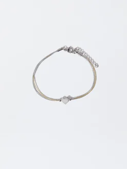 PARFOIS Ohrringe>Armband Aus Stahl Mit Herz Silber