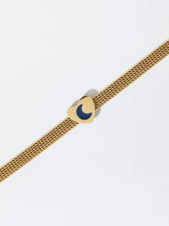 PARFOIS Ohrringe>Armband Aus Stahl Mit Herz Marineblau