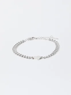 PARFOIS Ohrringe>Armband Aus Stahl Mit Herz Silber