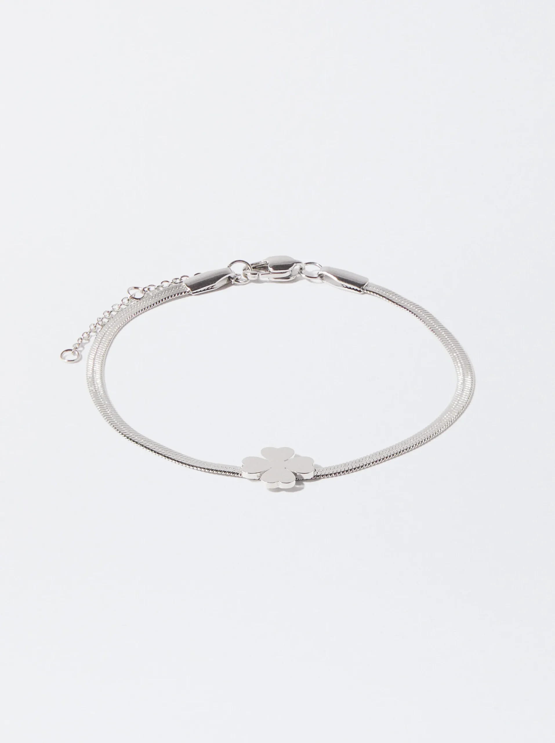PARFOIS Ohrringe|Mittlere Ohrringe>Armband Aus Stahl Mit Kleeblatt Silber
