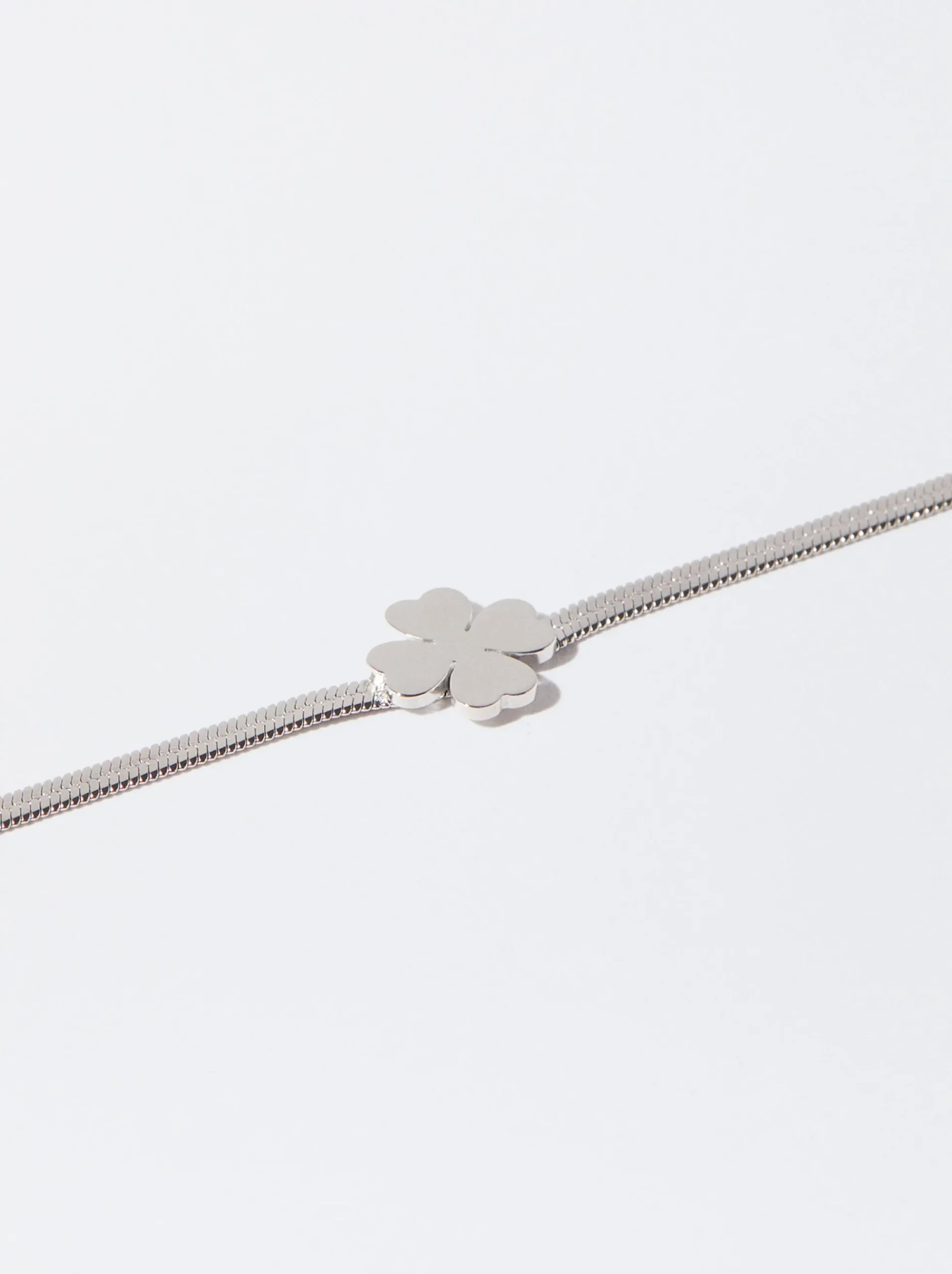 PARFOIS Ohrringe|Mittlere Ohrringe>Armband Aus Stahl Mit Kleeblatt Silber