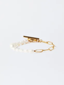 PARFOIS Armbänder>Armband Aus Stahl Mit Perle Golden