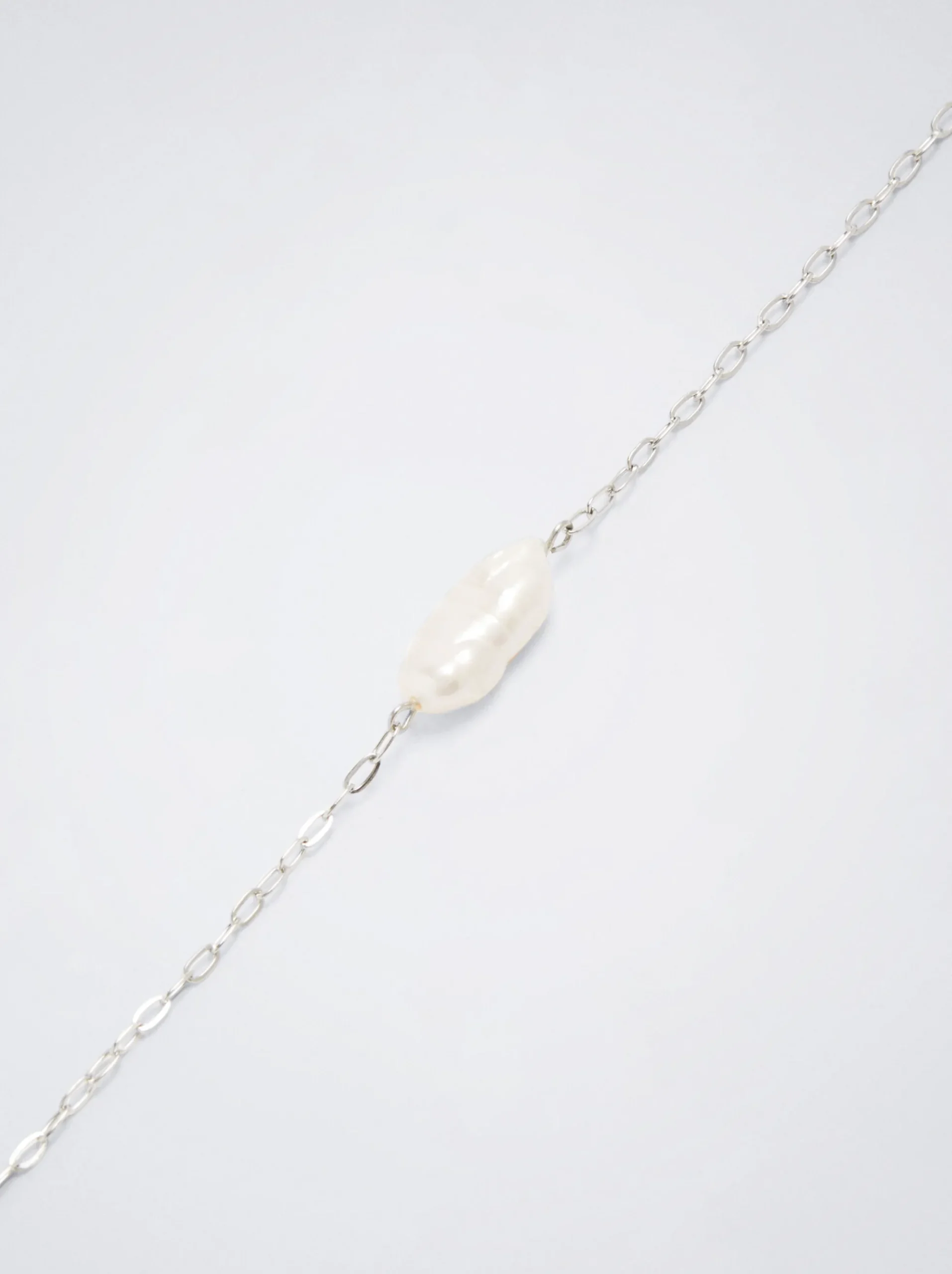 PARFOIS Ohrringe|Mittlere Ohrringe>Armband Aus Stahl Mit Perle Silber