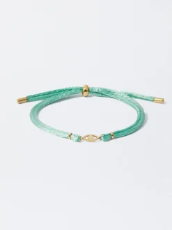 PARFOIS Ohrringe>Armband Aus Stahl Mit Zierauge Grün