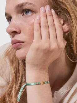 PARFOIS Ohrringe>Armband Aus Stahl Mit Zierauge Gr&uuml;n