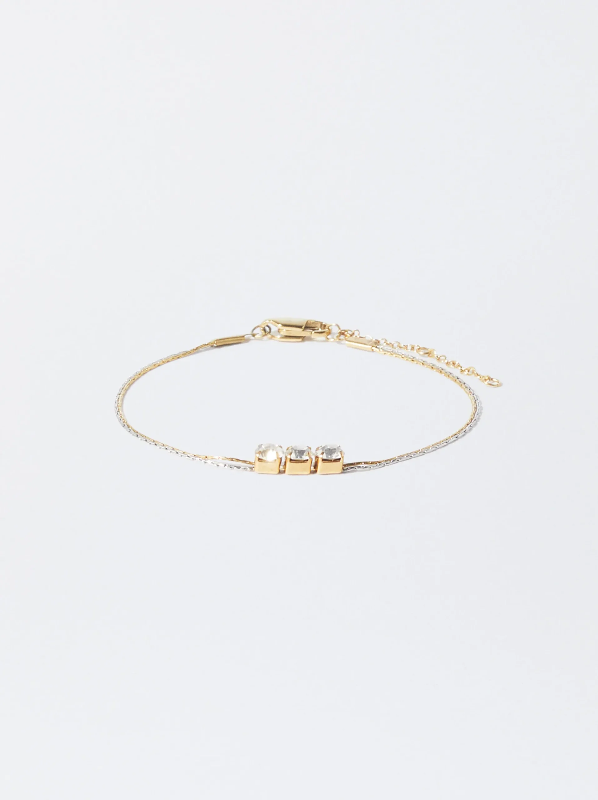 PARFOIS Ohrringe>Armband Aus Stahl Mit Zirkoniasteinen Golden