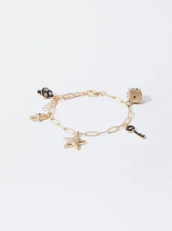PARFOIS Set Ohrringen|Hoop-Ohrringe>Armband Mit Charms Schwarz