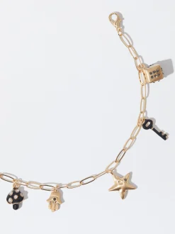 PARFOIS Set Ohrringen|Hoop-Ohrringe>Armband Mit Charms Schwarz