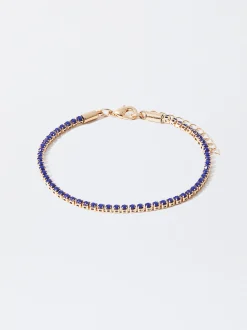 PARFOIS Kurze Halsketten>Armband Mit Zierkristallen Blau