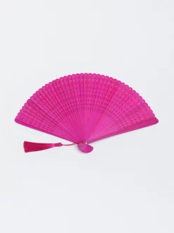 PARFOIS Mittlere|Regenschirm>Bambus-F&auml;cher Mit Libellen Fuchsia