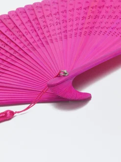 PARFOIS Mittlere|Regenschirm>Bambus-F&auml;cher Mit Libellen Fuchsia