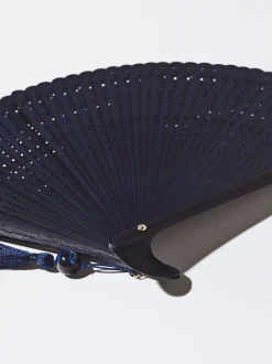 PARFOIS Fächer>Bambusf&auml;cher Mit Lochmuster Blau