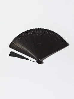 PARFOIS Fächer>Bambusfächer Mit Lochmuster Schwarz