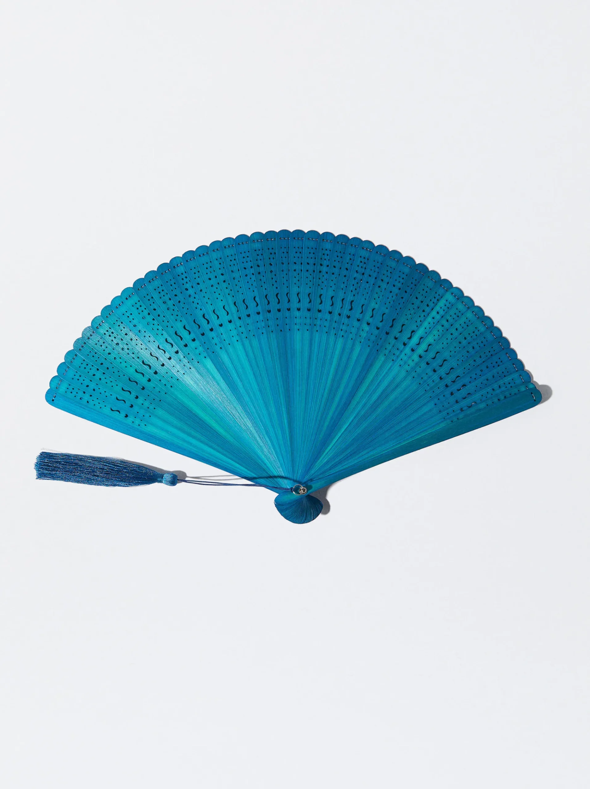 PARFOIS Fächer>Bambusfächer Mit Lochmuster Blau