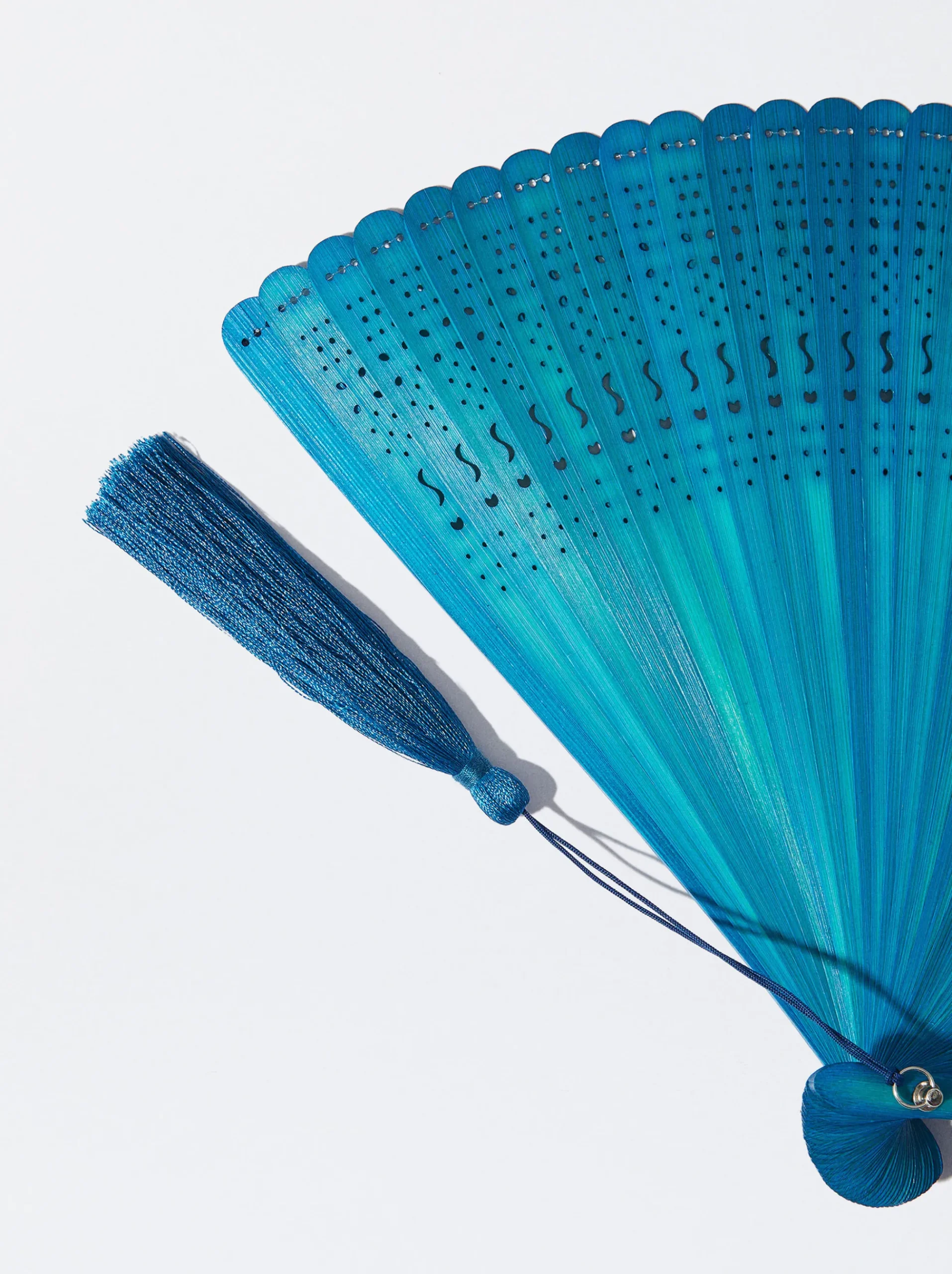PARFOIS Fächer>Bambusfächer Mit Lochmuster Blau