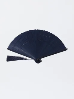 PARFOIS Fächer>Bambusfächer Mit Lochmuster Marineblau