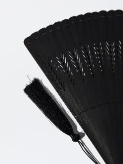 PARFOIS Mittlere|Regenschirm>Bambusf&auml;cher Mit Lochmuster Schwarz