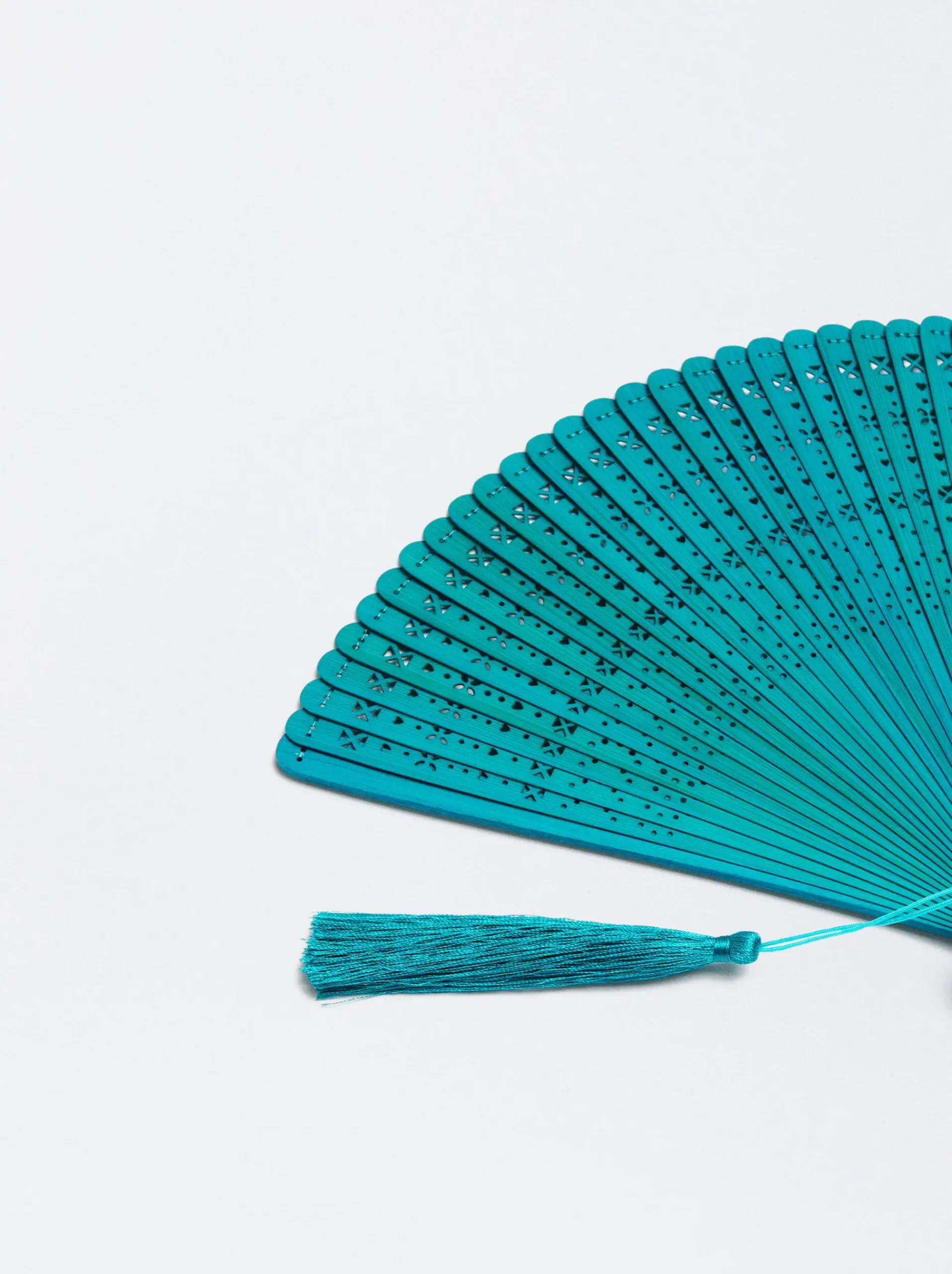 PARFOIS Fächer>Bambusfächer Mit Lochmuster Blau
