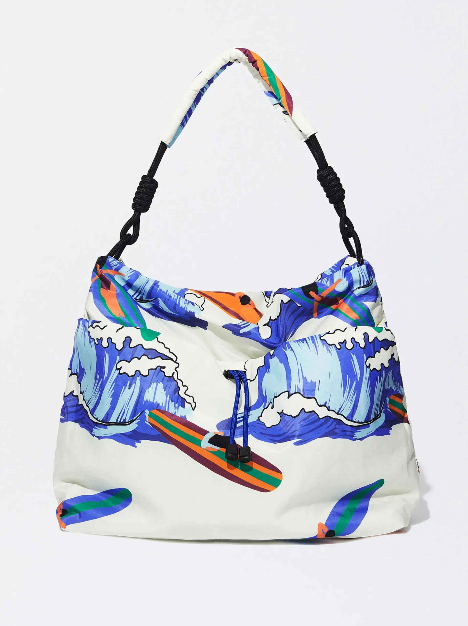 PARFOIS Basics|Umhängetaschen>Bedruckte Schultertasche Aus Nylon Ekrü