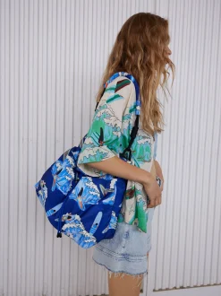 PARFOIS Basics|Umhängetaschen>Bedruckte Schultertasche Aus Nylon Marineblau
