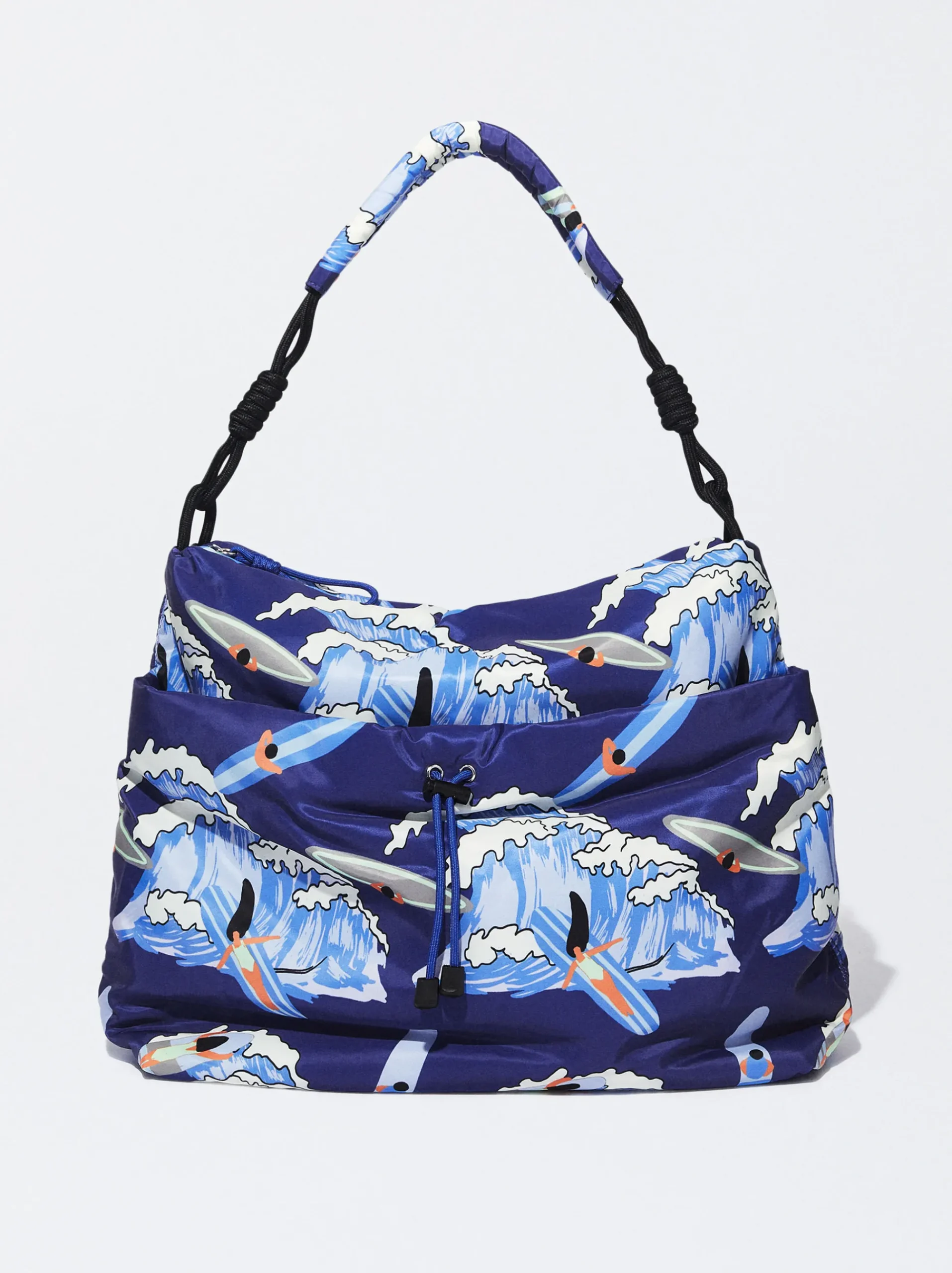 PARFOIS Basics|Umhängetaschen>Bedruckte Schultertasche Aus Nylon Marineblau