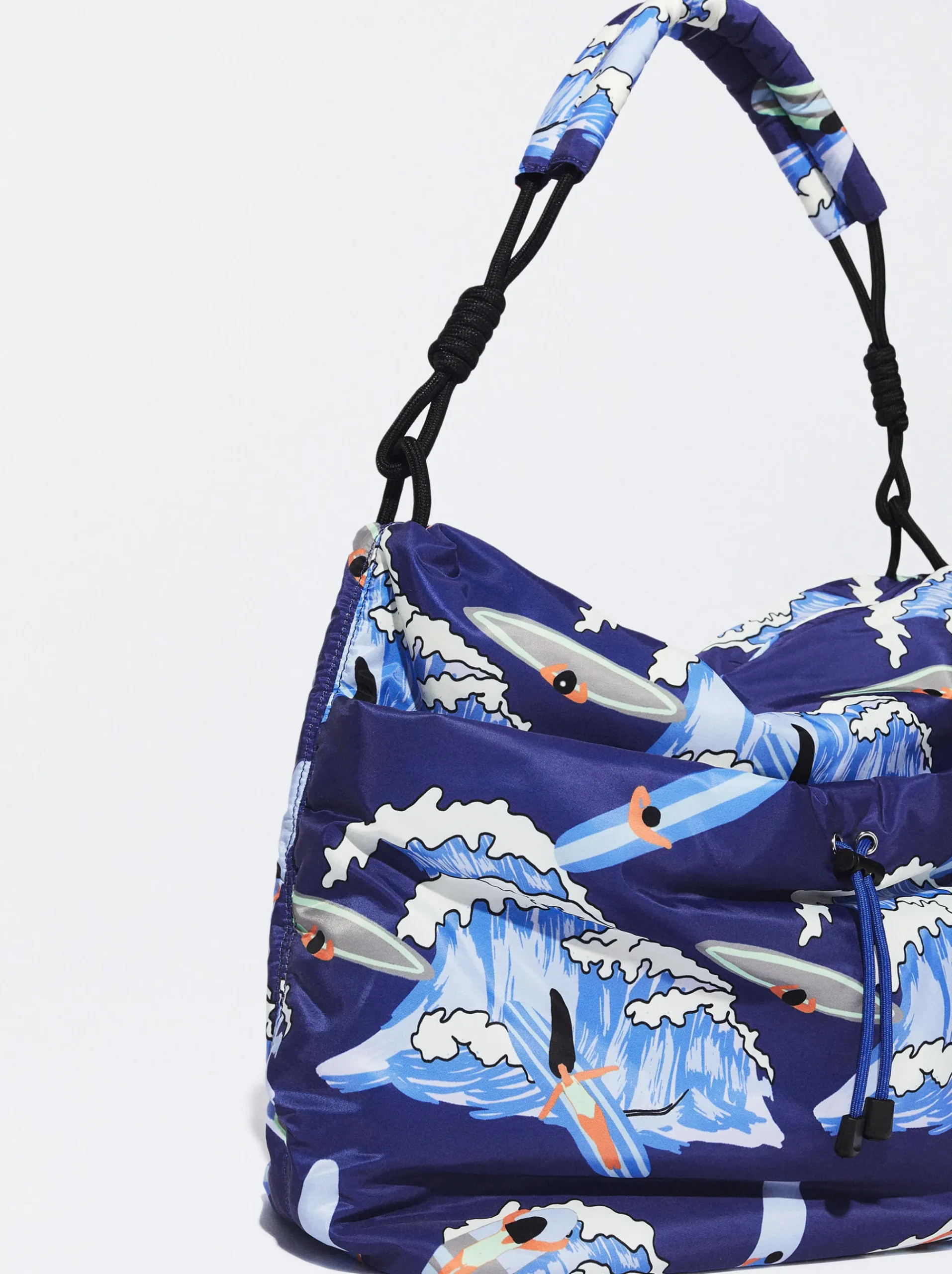PARFOIS Basics|Umhängetaschen>Bedruckte Schultertasche Aus Nylon Marineblau