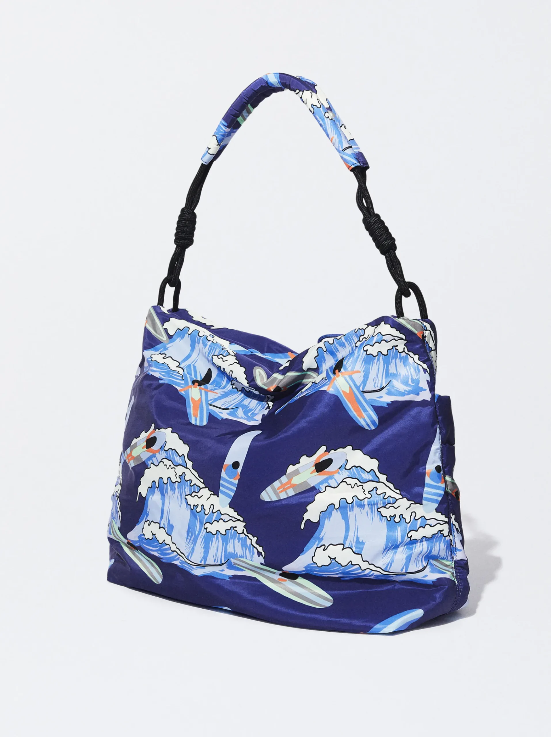 PARFOIS Basics|Umhängetaschen>Bedruckte Schultertasche Aus Nylon Marineblau