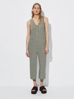 PARFOIS Kleider>Bedruckter Jumpsuit Khaki