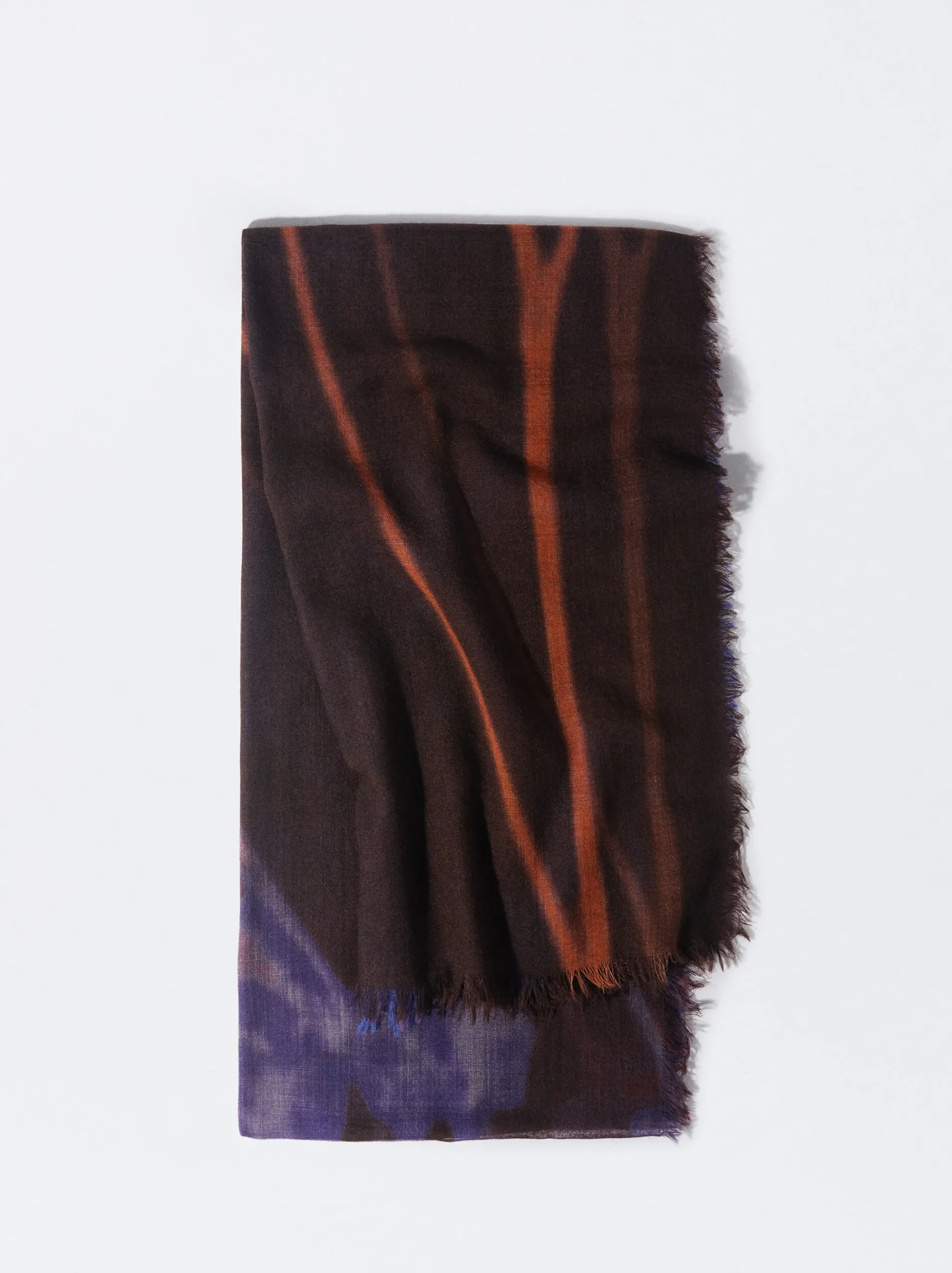 PARFOIS Printed>Bedruckter Schal Aus Wolle Bordeaux
