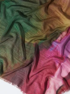 PARFOIS Printed>Bedruckter Wollschal Rosa