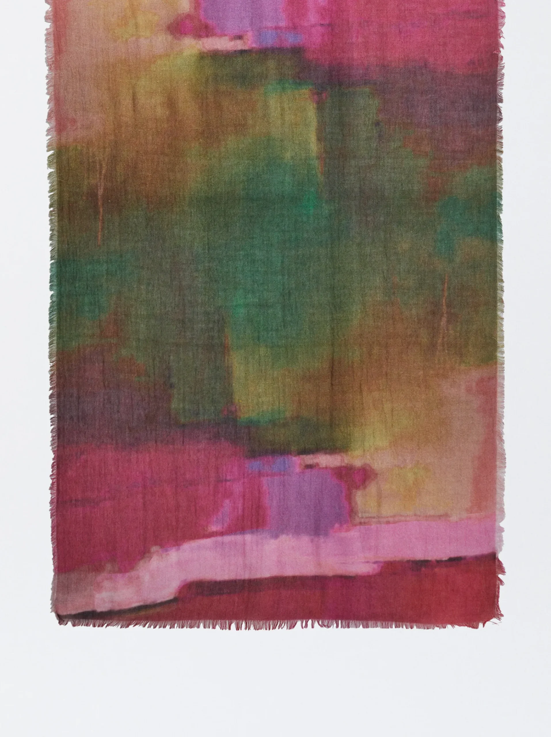 PARFOIS Printed>Bedruckter Wollschal Rosa