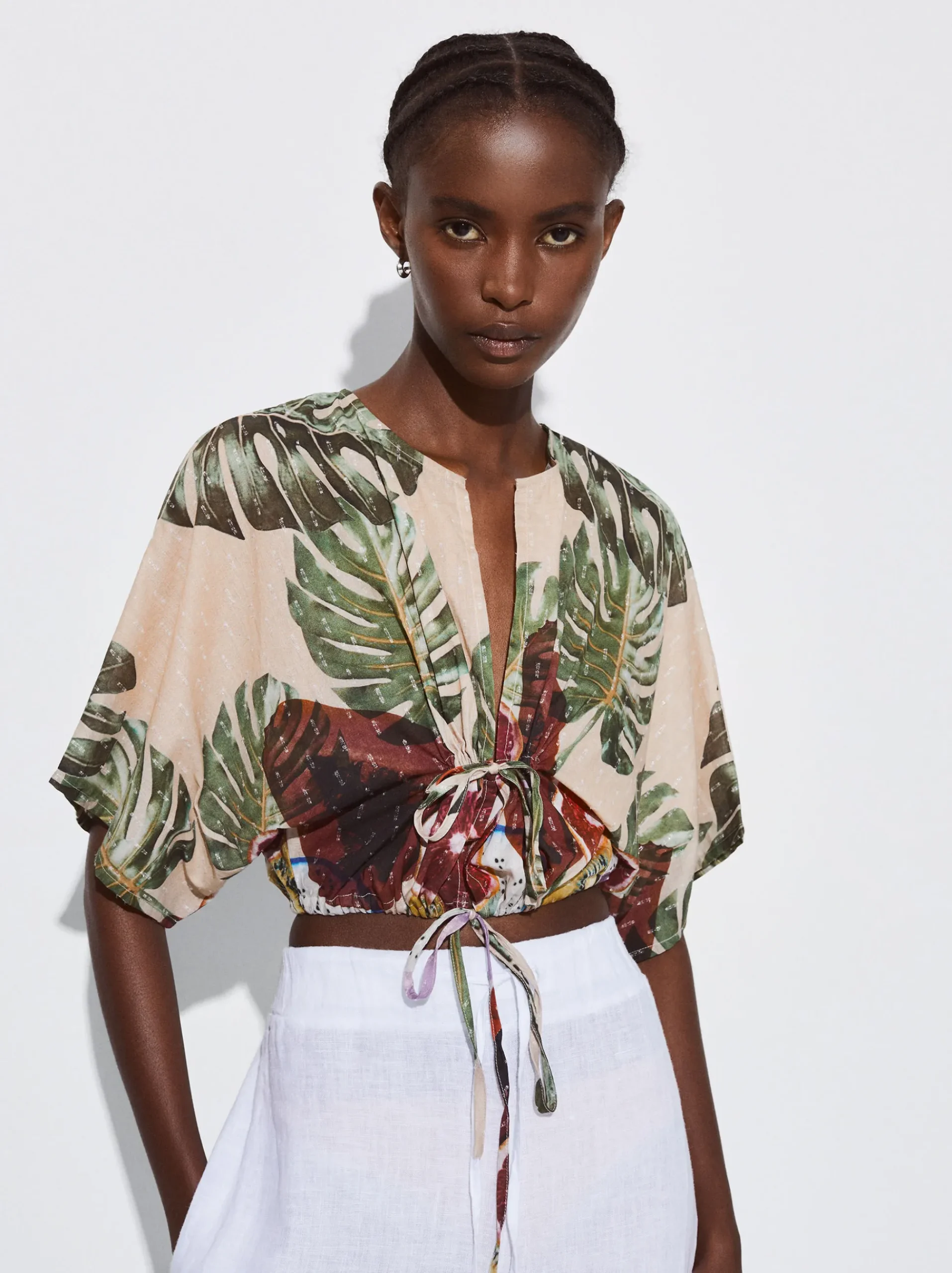 PARFOIS Schultertaschen>Bedrucktes Crop-Top Mehrfarbig