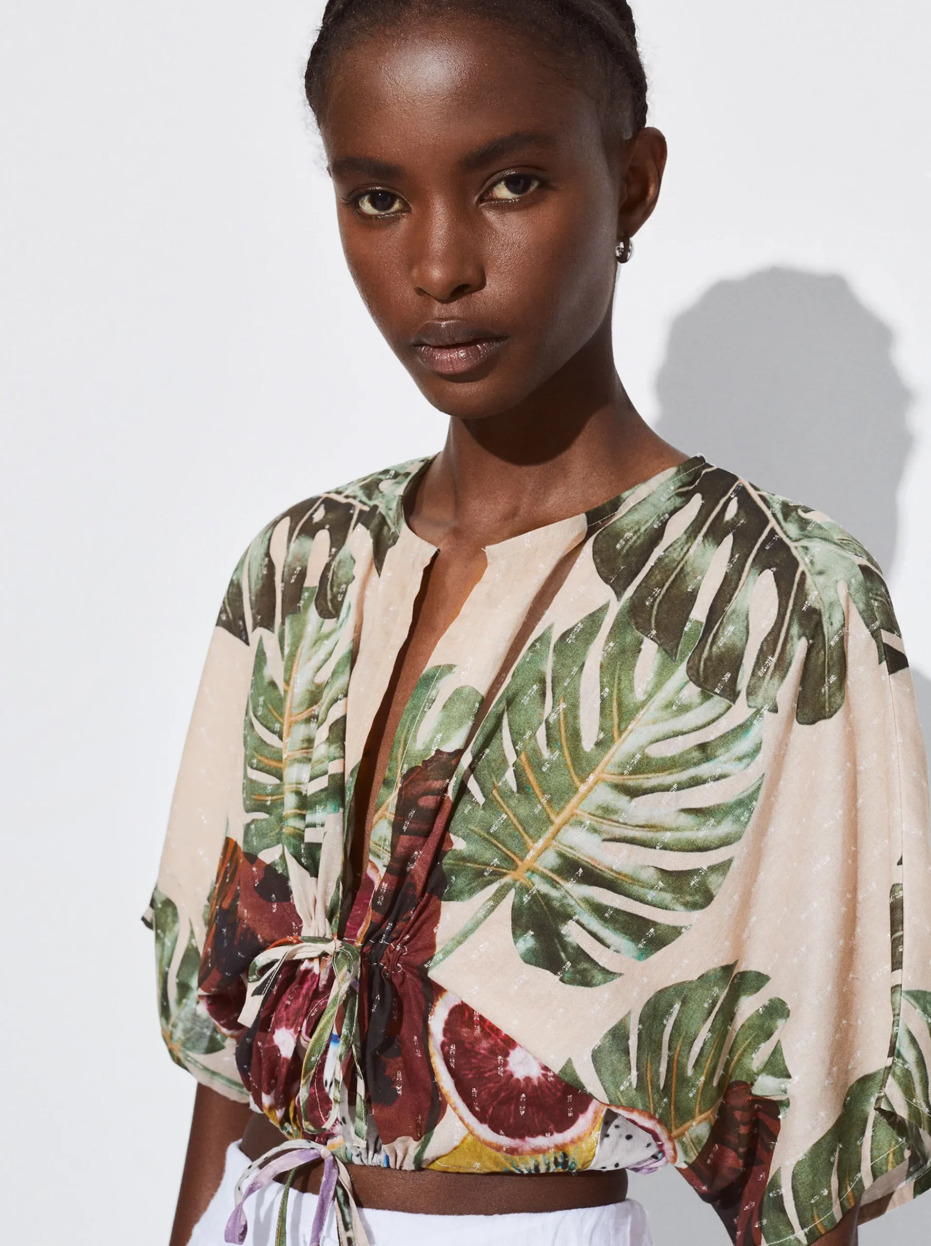 PARFOIS Schultertaschen>Bedrucktes Crop-Top Mehrfarbig