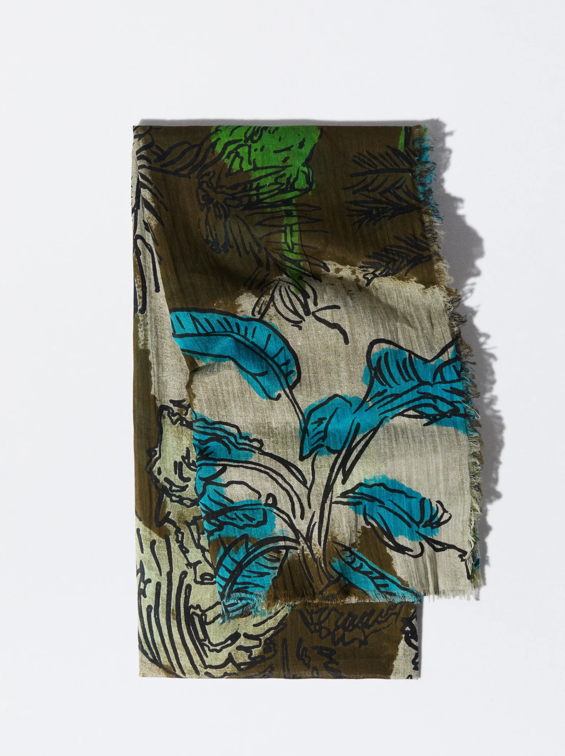 PARFOIS Printed>Bedrucktes Halstuch Khaki