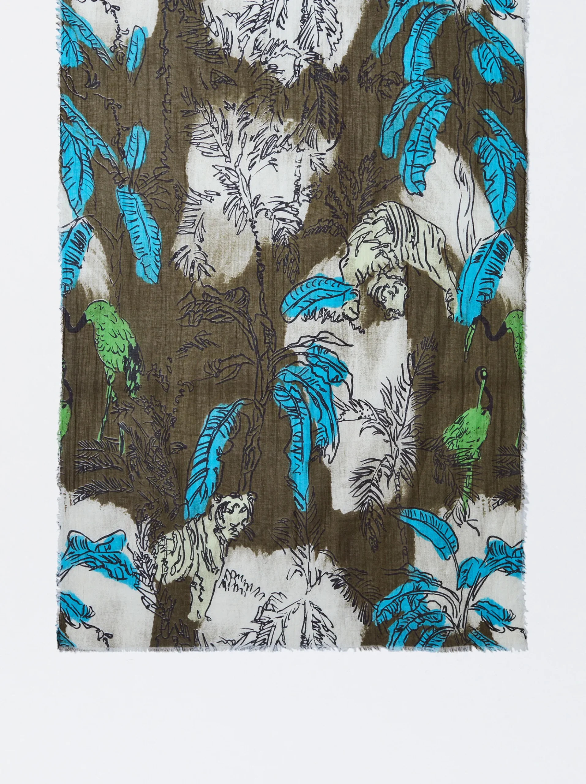 PARFOIS Printed>Bedrucktes Halstuch Khaki