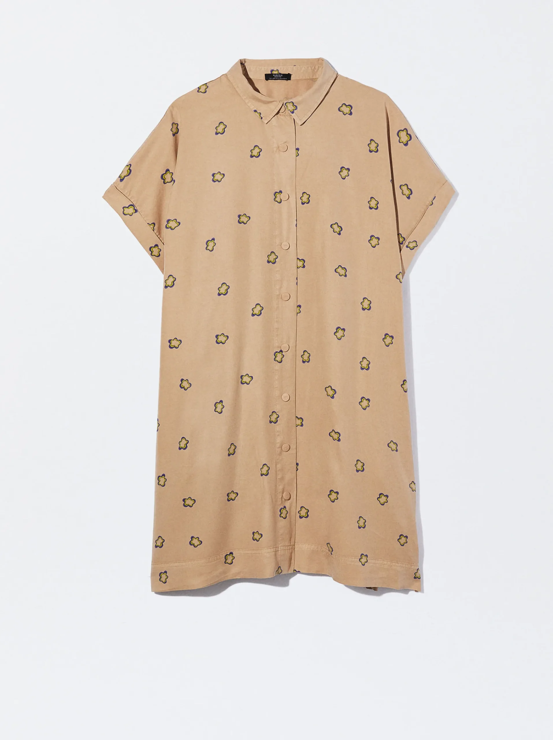 PARFOIS Schultertaschen>Bedrucktes Hemdkleid Beige