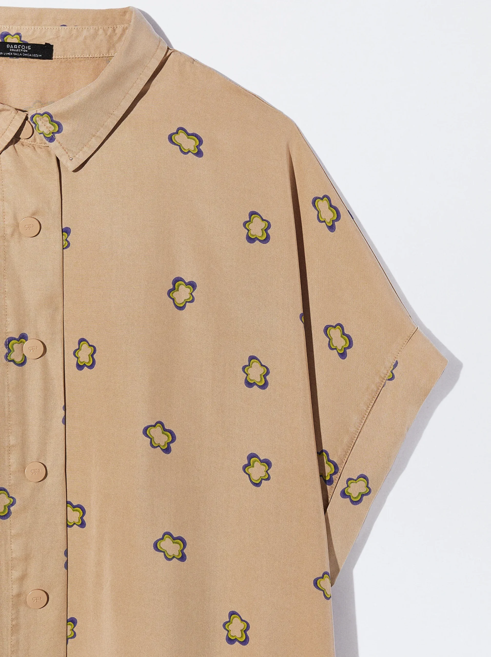 PARFOIS Schultertaschen>Bedrucktes Hemdkleid Beige