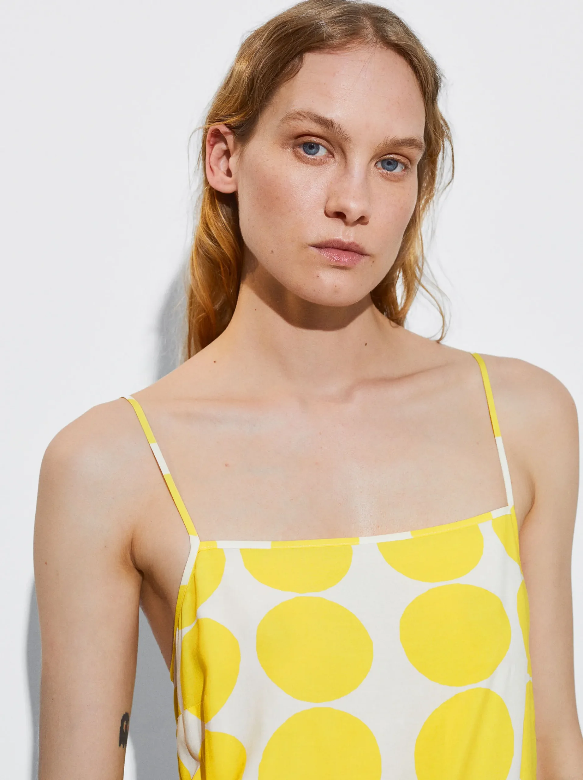 PARFOIS Schultertaschen>Bedrucktes Hemdkleid Gelb