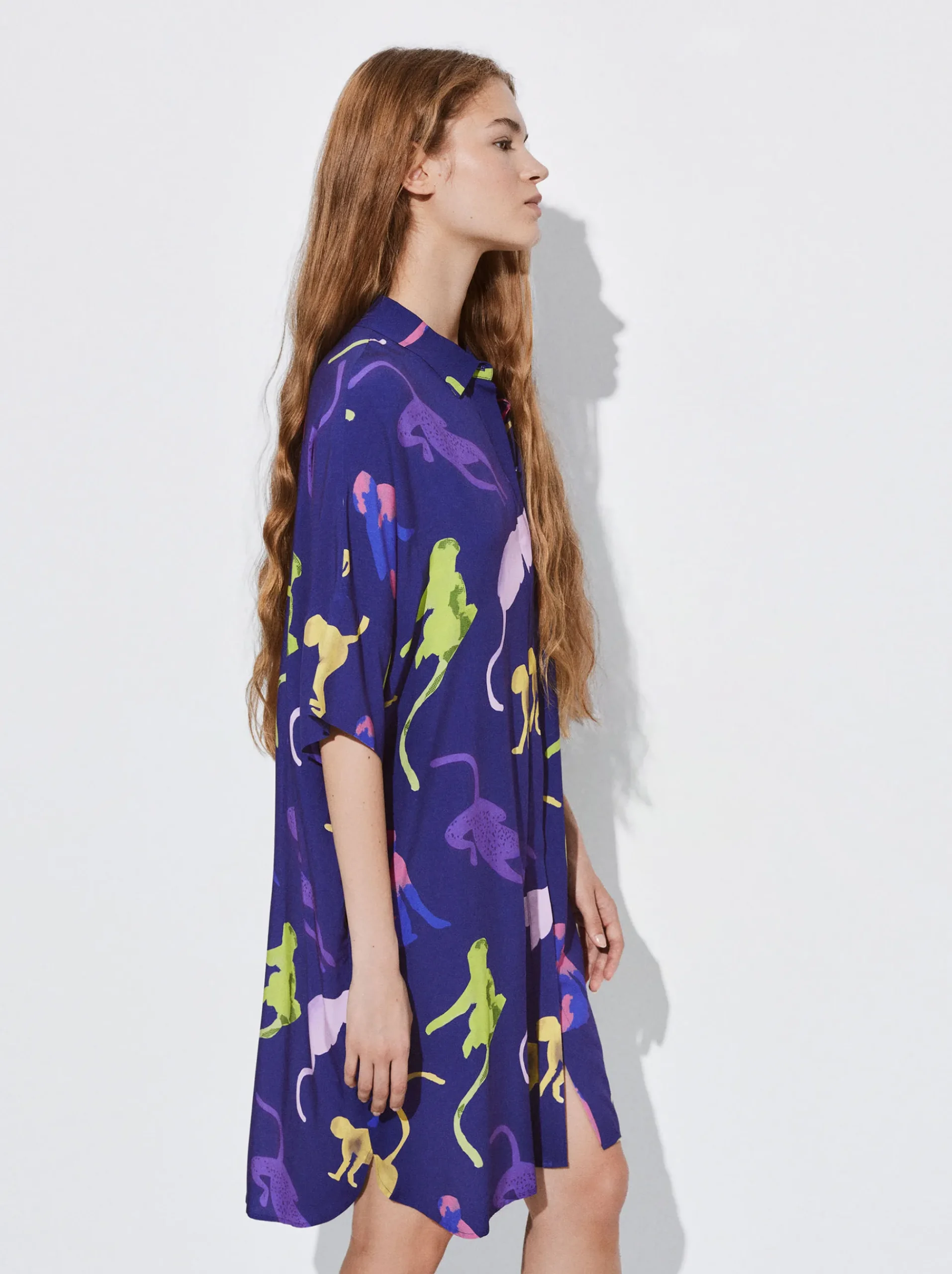 PARFOIS Schultertaschen>Bedrucktes Hemdkleid Mehrfarbig