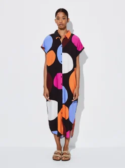 PARFOIS Schultertaschen>Bedrucktes Hemdkleid Mehrfarbig