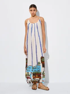 PARFOIS Schultertaschen>Bedrucktes Kleid Aus Modal Mehrfarbig