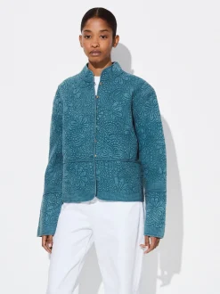 PARFOIS Umhängetaschen>Bestickte Jacke Aus 100% Baumwolle Blau