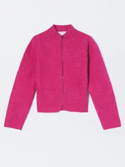 PARFOIS Basics|Rücksäcke>Bestickte Jacke Aus 100% Baumwolle Rosa