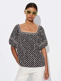 PARFOIS Kleider>Bluse Mit Stickerei Schwarz